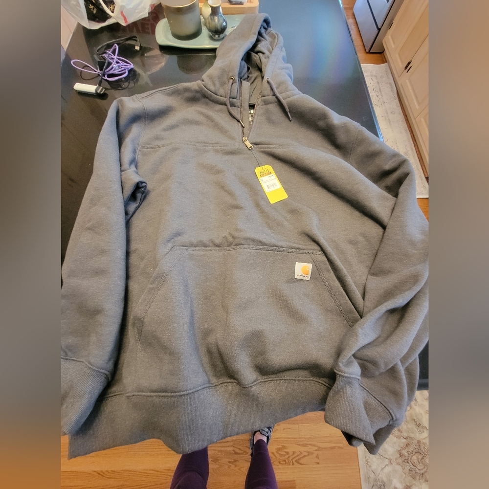 Men's Carhartt Rain Defender hoodie brand new with tags. 2xl TALL. Dark gray.